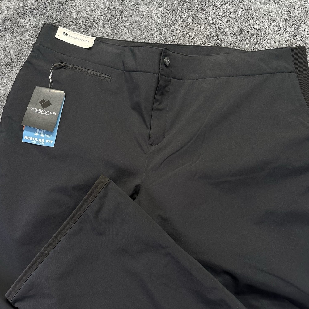 Obermeyer Sugarbush Snow Pants Women 22 Black Ski Snowboard Flare Stretch Waist